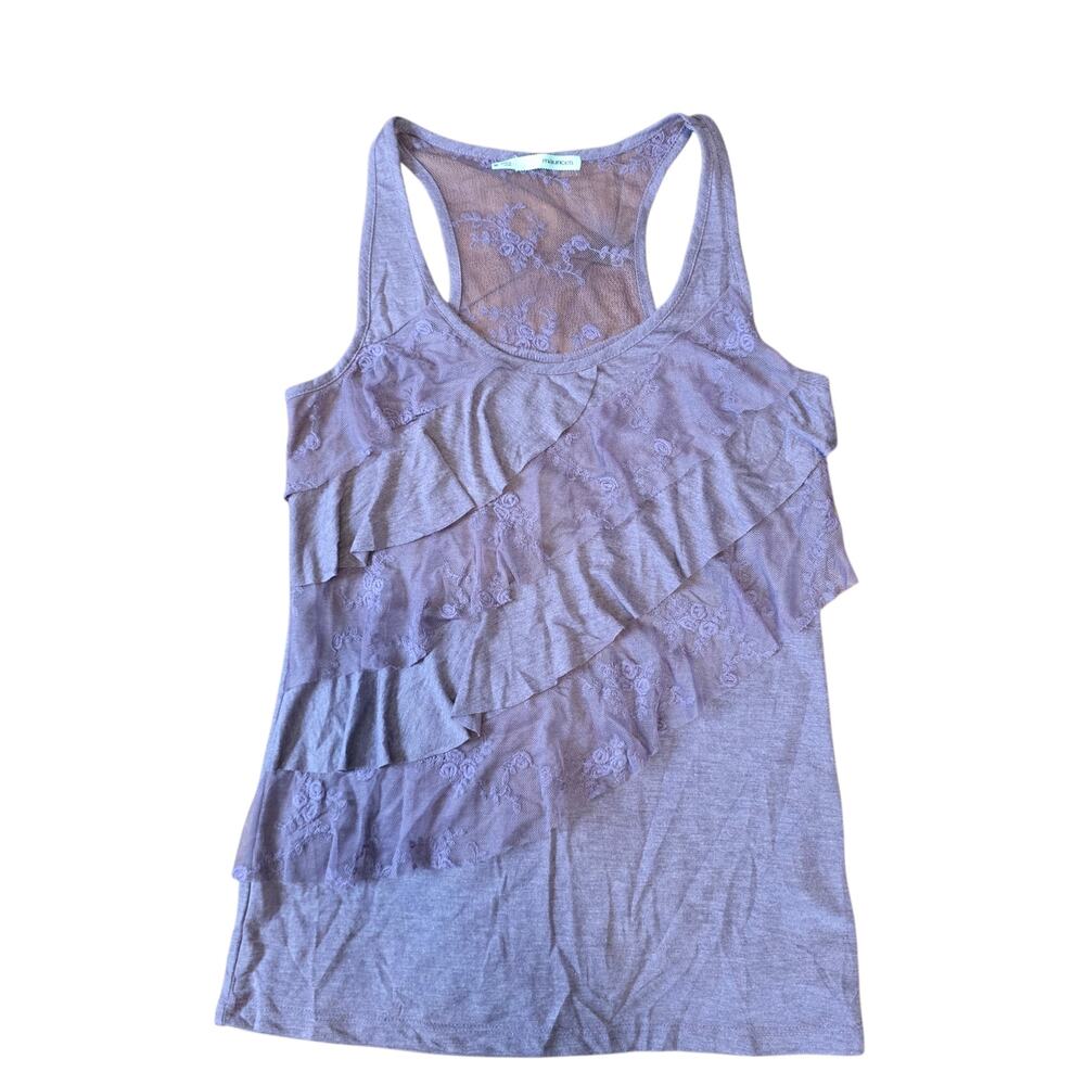 Vintage Maurices Y2K Fairycore Ruffle Lace Tank Top  SZ M
